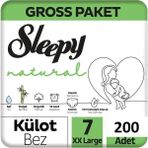 Sleepy Natural No:7 XXLarge 200 Adet Külot Bebek Bezi