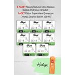 Sleepy Natural Ultra Hassas Günlük Ped Uzun 32 Adet X 8 ve Hediye Elidor 400 ml