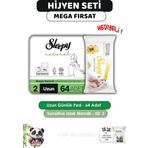 Sleepy Natural Ultra Hassas Hijyenik Günlük Ped Uzun 64 Adet, Sensitive 50'li Islak Mendil ve ROSIE
