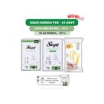 Sleepy Natural Ultra Hassas Uzun Ped 20'li,Günlük Ped 32'li Sensitive 50'li Mendil ve ROSIE