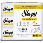 Sleepy Natural Ultra Hassas Yenidoğan Bebek Islak Mendil 3X40 Adet (5 Adet)
