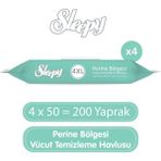 Sleepy Perine Bölgesi Vücut Temizleme Havlusu 4X50 (200 Yaprak) - Renksiz - Standart