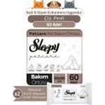 Sleepy Petcare 2x30 Adet Pet Bakım Örtüsü + 2x60 Evcil Hayvan Islak Havlusu