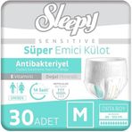 Sleepy Sensitive Antibakteriyel Emici Külot, Medium Beden, 30 Adet