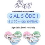Sleepy Sensitive Islak Mendil 70’li x 6 Paket – 6 Al 5 Öde Kampanyalı, Hassas Ciltler Için Alkolsüz, Toplam 420 Yaprak