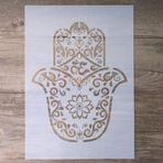 SLGIFT Kendin Yap Mandala Hamsa Şablon Şablon Duvar Mobilyası El Sanatları Üzerine Resim (A4 Boyutu)