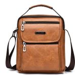 Slgtyw Taşınabilir Retro Omuz Çantası Erkek Crossbody Çanta Erkek Sırt Çantası (Yurt Dışından) - Gri - Turuncu
