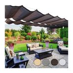 Sliding Wave Shade,Sun Shade Sail Waterproof UV Block Cloth Net Retractable Wave Awning,Anti-UV 90%,Pergola Housse De Remplacement avec Kit De Montage(W1.3*L7m/W4.26*L22.96ft)