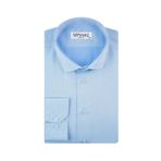 Slim Fit Armür Desenli Soluk Mavi Erkek Gömlek