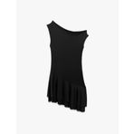 Slim Fit Asimetrik Açık Omuz Fırfırlı Mini Elbise