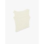 Slim Fit Asimetrik Kesim Kolsuz Kayık Yaka Dantel Bluz