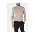 Slim Fit Balikci Erkek Bej Kazak
