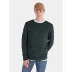 Slim Fit Bisiklet Yaka Basic Yeşil Erkek Kazak