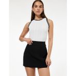 Slim Fit Biyeli Bisiklet Yaka Kolsuz Bluz