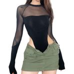 Slim Fit Body, Uzun Kollu, Nefes Alabilen Kumaştan, Yuvarlak yakalı, Uyumlu örgü Dikişli, Günlük Ofis Işleri Için Tek Parça Kadın üst (L)