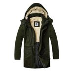 Slim Fit Çıkarılabilir Kapüşonlu Gabardin Uzun Parka Kaban