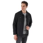 Slim Fit Çıt Çıt Kapamalı Yan Ve Üstten Kapak Cepli Astarlı İnce Baharlık Mont SİYAH XL