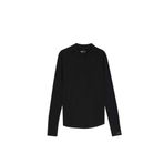 Slim Fit Dar Kesim Dik Yaka Sporcu Uzun Kollu Body, L, F2422AX25WN, Siyah-BK81