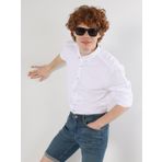 Slim Fit Düz Beyaz Erkek Uzun Kol Gömlek
