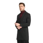 Slim fit Erkek Kalın Kruvaze Kaban-palto Antrasit 58/6