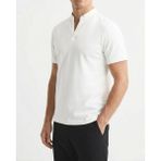 Slim Fit Erkek Polo V Yaka Kısa Kollu Triko Tişört Beyaz T20045-07