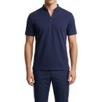 Slim Fit Erkek Polo V Yaka Kısa Kollu Triko Tişört Lacivert T20045-02 - 3XL