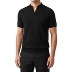 Slim Fit Erkek Polo V Yaka Kısa Kollu Triko Tişört Siyah T20045-01