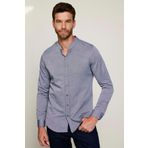 Slim Fit Hakim Yaka Pamuklu Kolay Ütü Erkek Gri Gömlek