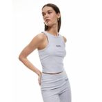 Slim Fit İşleme Detaylı Halter Yaka Fitilli Atlet Pijama Üstü