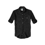 slim fit italyan kesim gerçek keten gömlek -- siyah--