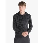Slim Fit Kapüşonlu Fermuarlı Baskılı Antrasit Erkek Sweatshirt
