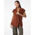 Slim Fit Kolsuz Bağlama Detaylı Kruvaze Triko Hırka