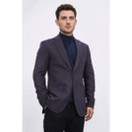 Slim Fit Mono Yaka Mor Astarsız Yünlü Tek Ceket - 6 Drop - 44