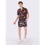 Slim Fit Orta Bel Baskılı Çok Renkli Erkek Deniz Şortu