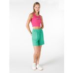 Slim Fit Orta Bel Lastikli Yeşil Kadın Şort