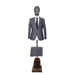 Slim Fit Pamuklu Gri Takım Elbise