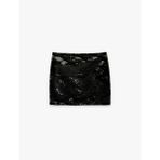 Slim Fit Pullu Payetli Abiye Mini Etek