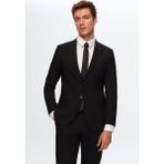 Slim Fit Siyah Düz Mono Yaka Çift Yırtmaçlı Astarlı Takim Elbise 4HF05ORT01577 - 52 - 6 Drop