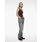 Slim Fit Tek Omuz Asimetrik Kolsuz Bluz