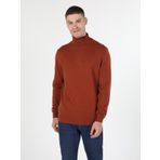 Slim Fit Turuncu Erkek Kazak
