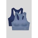 Slim Fit U Yaka 2li Paket İndigo-Petrol Kadın Spor Büstiyer - 97120