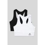 Slim Fit U Yaka 2li Paket Siyah-Beyaz Kadın Spor Büstiyer - 97120