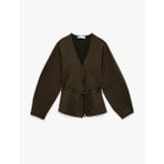 Slim Fit Uzun Kollu Peplum Kesim Kemerli Hırka