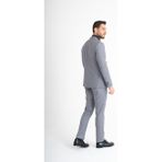 Slim Fit Yelekli Takım Elbise - Gri - 48