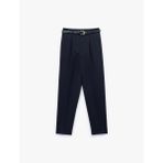 Slim Fit Yüksek Bel Kemerli Cigarette Kumaş Pantolon