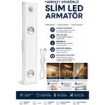Slim LED Kabin Armatürü Hareket Sensörlü Dekoratif Gece Lambası USB Şarjlı Aydınlatma - 20 Cm - Beyaz
