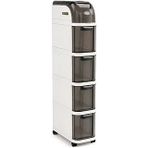 Slim Tekerlekli Organizer Dolap, 4 Çekmeceli Dar Alan Depolama Ünitesi, Banyo, Mutfak Çamaşır Odası İçin Çok Amaçlı Aralık Dolabı, 95X20x