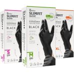 Slimfit Glove Pudrasız Yırtılmaya Dayanıklı Tek Kullanımlık Siyah Eldiven 100'lü - XL