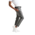 Slimfit Kapamasız Çizgili Beli Lastikli İplikli Duble Ve Dar Paça Erkek Jogger Pantolon GRİ 46