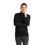 Slimfit Kendinden Çizgili Tam Balıkçı Pamuklu Kalın Triko Erkek Kazak SİYAH XXL
